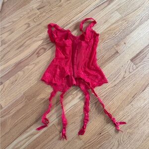 Vintage Victoria’s Secret red corset bustier sexy lingerie